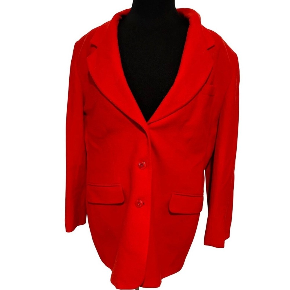 Vintage Charter Club Red Wool Cashmere Angora Blazer Women's 12 – Lined